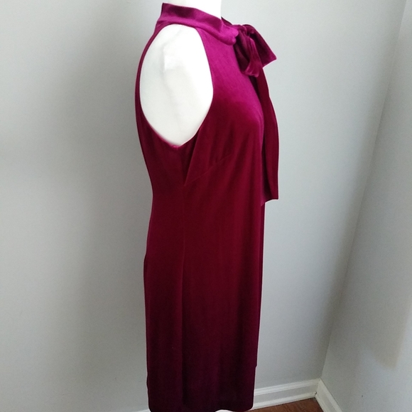 VINCE CAMUTO PINK FUCHSIA VELOUR STRETCH SLEEVELESS COCKTAIL DRESS SIZE 10 - Picture 6 of 13